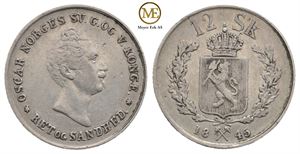 12 skilling 1845 Oscar I. Kv.1+