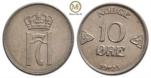 10 øre 1923 Haakon VII. Kv.0