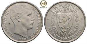 1 krone 1917 Haakon VII. Kv.0/01