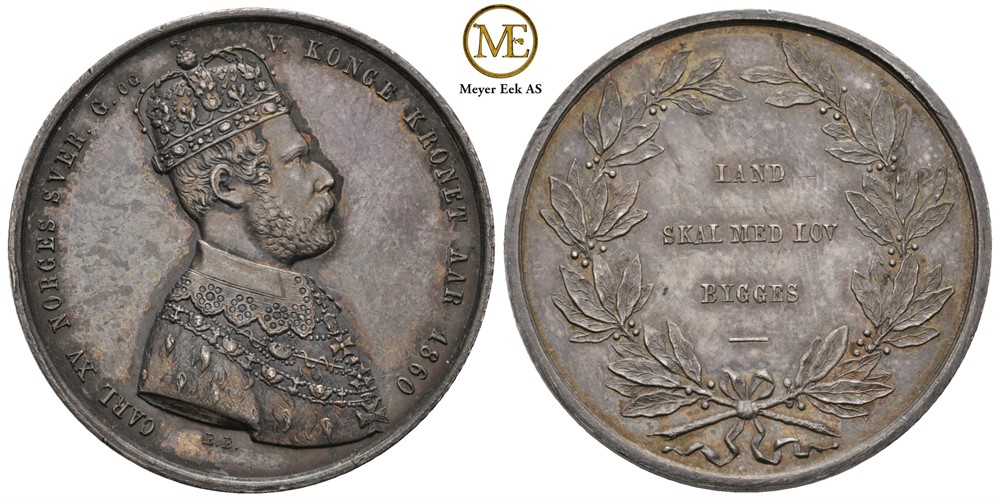 Kastepenning 1860 Carl XV. Kv.0/01