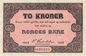 2 kroner 1922 ex. OMH 6.5.13