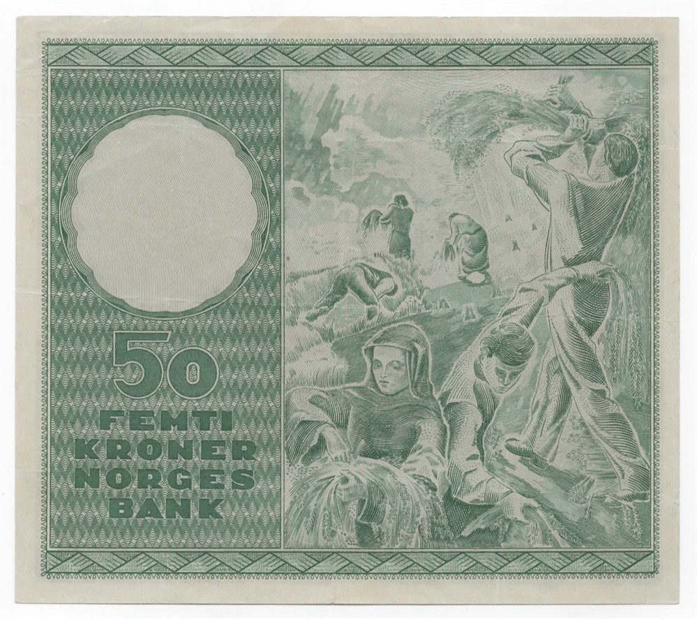 Norge 50 kroner 1954 B kv. 1/1+