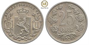 25 øre 1900 Oscar II. Kv.0/01