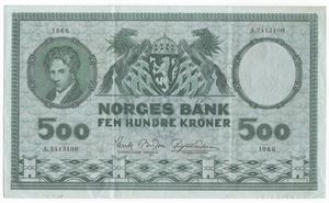 500 kroner 1966 A.2413100. Kv.1