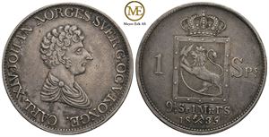 Speciedaler 1835 Carl XIV Johan. Kv.1+