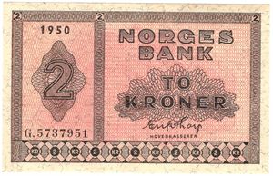 2 kroner 1950 G.5737951. Kv.0/01