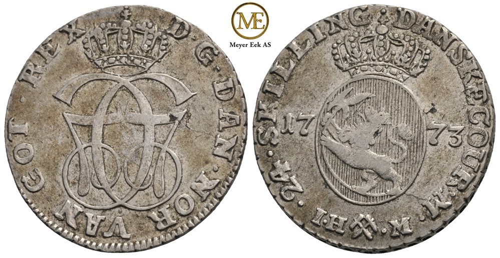 24 skilling 1773 Christian VII. Kv.1+