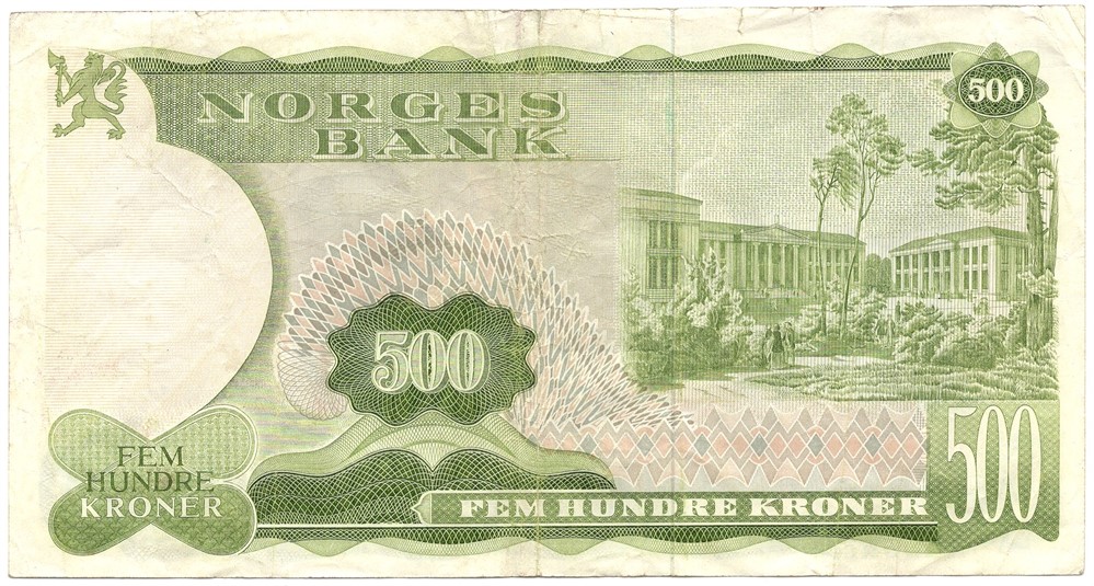 500 kroner 1985 Z.0100283 erstatningsseddel. Kv.1-