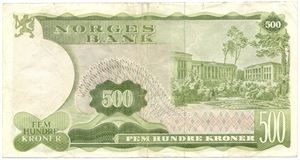500 kroner 1985 Z.0100283 erstatningsseddel. Kv.1-