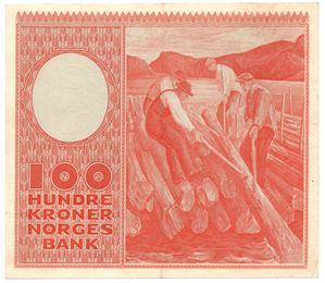 100 kroner 1956 E.4210159. Kv.1+/01