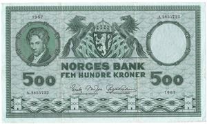 500 kroner 1967 A.2855722. Kv.1