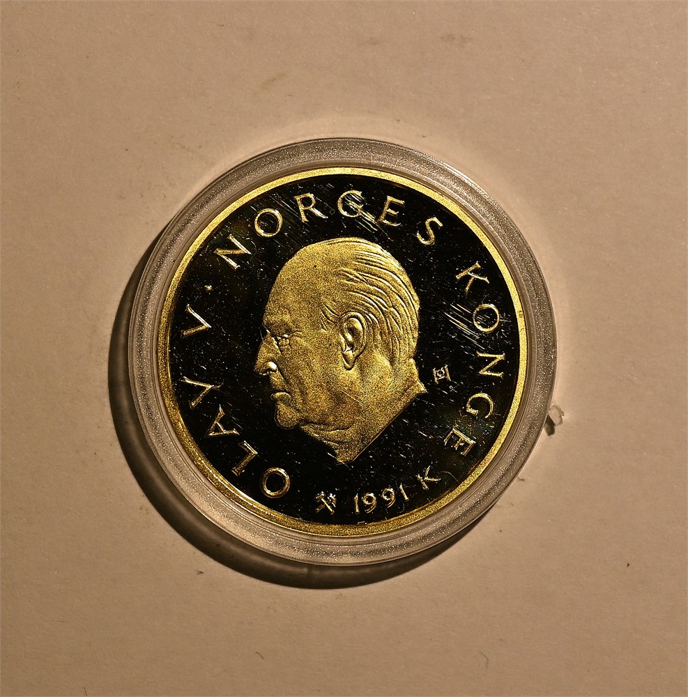 Norge 1500 kroner OL Rødøymannen 1991 kv. Proof