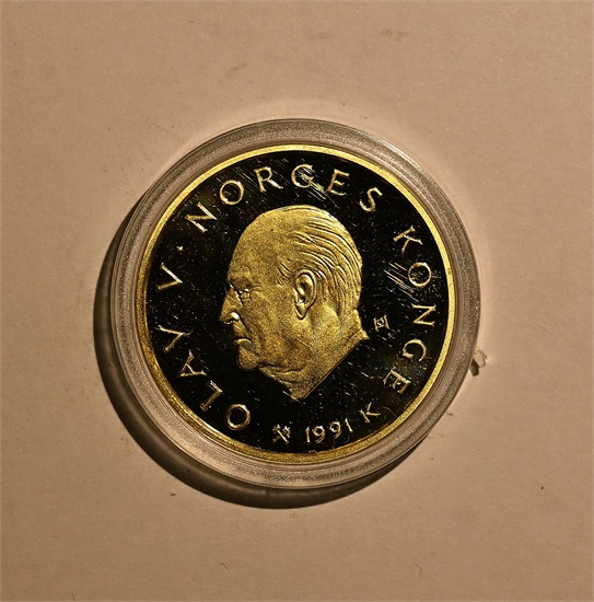 Norge 1500 kroner OL Rødøymannen 1991 kv. Proof