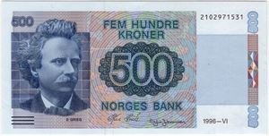 500 kroner 1996. 65 EPQ. Kv.0