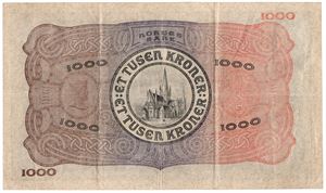 1000 kroner 1921 A.0261994. Kv.1/1+