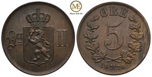 5 øre 1896 Oscar II. Kv.0/01