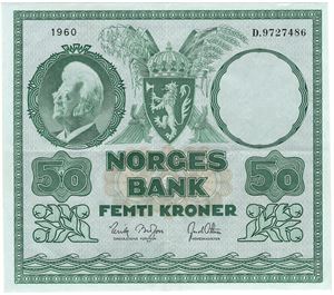 50 kroner 1960 D.9727486. Kv.1+