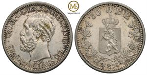 50 øre 1895 Oscar II. Kv.0/01