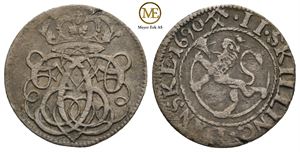 2 skilling 1690 Christian V. Kv.1+
