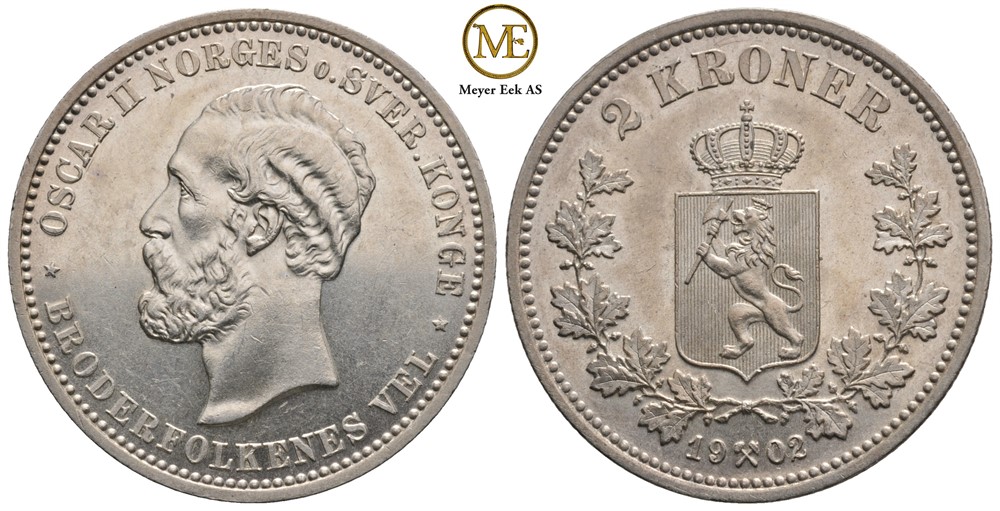 2 kroner 1902 Oscar II. Kv.0