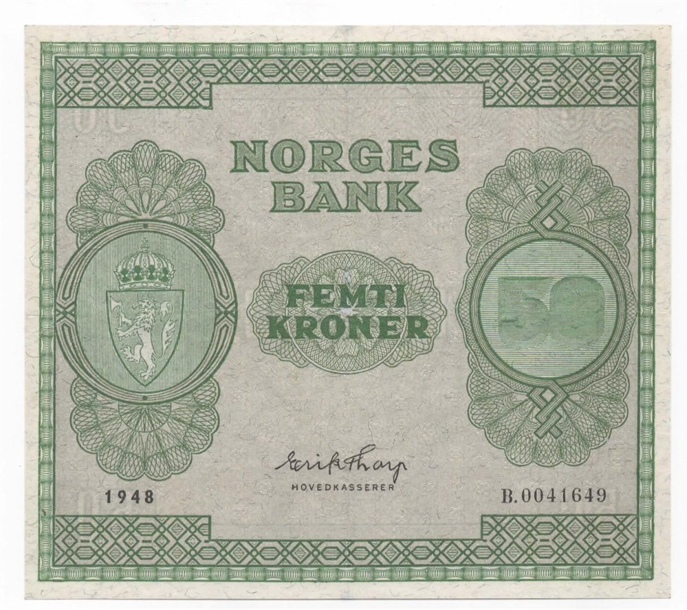 Norge 50 kroner 1948 B kv. 01