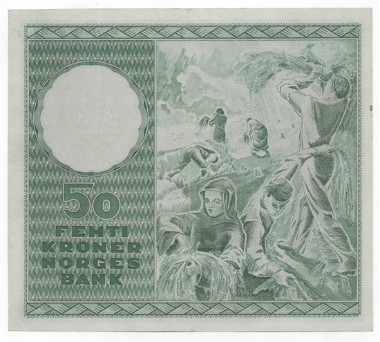 Norge 50 kroner 1951 A kv. 01