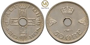 50 øre 1927 Haakon VII. Prakt eksemplar