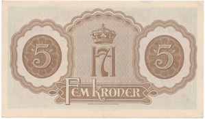 5 kroner 1944 Y.173057 London utg. Kv.0/01