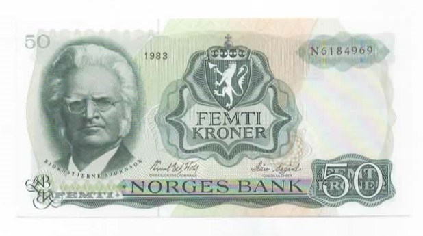 Norge 50 kroner 1983 N kv. 0