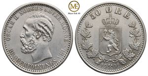 50 øre 1901 Oscar II. Kv.0/01