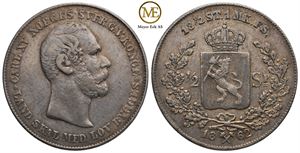 1/2 speciedaler 1862 Carl XV. Kv.1+