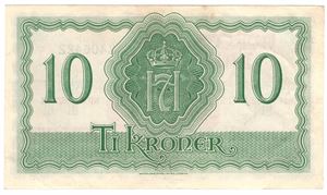 10 kroner 1944 Z.406422.  Kv.0/01