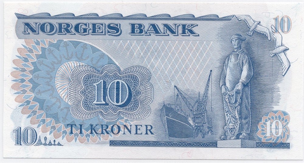 10 kroner 1978 HP erstatningsseddel. Kv.0