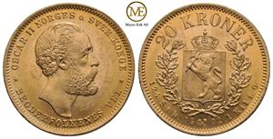 20 kroner 1902 Oscar II. Kv.0/01