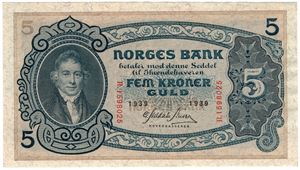 5 kroner 1939 R.1598025. Kv.01