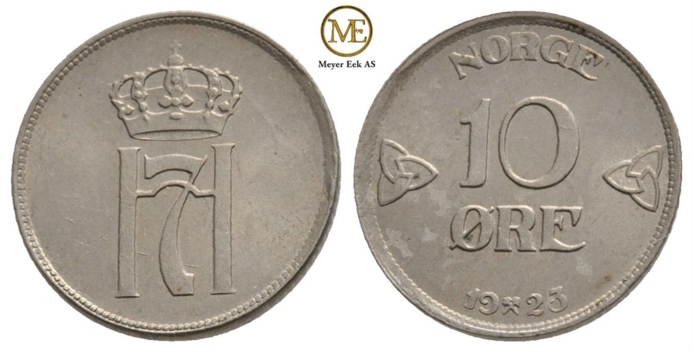 10 øre 1923 Haakon VII. Kv.0