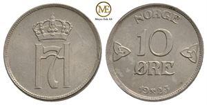 10 øre 1923 Haakon VII. Kv.0