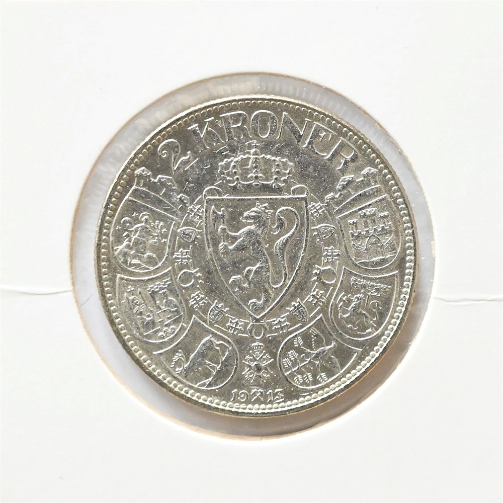 Norge 2 kroner 1913 kv. 1+/01