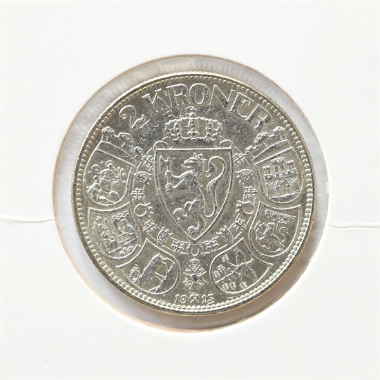 Norge 2 kroner 1913 kv. 1+/01