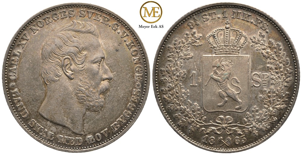 Speciedaler 1865 Carl XV. Kv.0/01