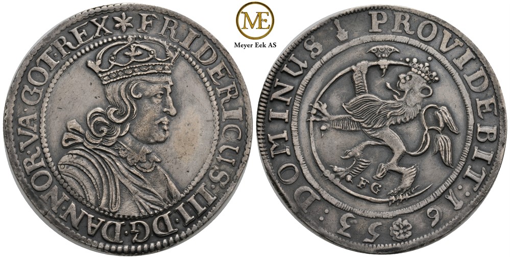 Speciedaler 1653 Frederik III. Kv.1+