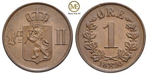 1 øre 1893 Oscar II. Kv.0