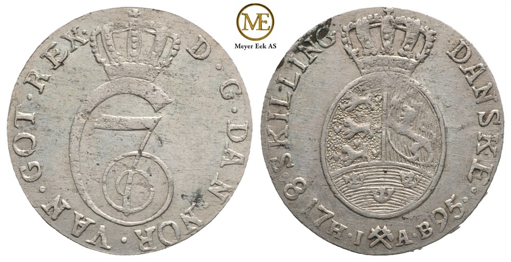 8 skilling 1795 Christian VII. Kv.1+