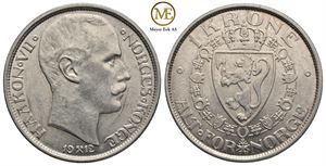 1 krone 1912 Haakon VII. Kv.0/01