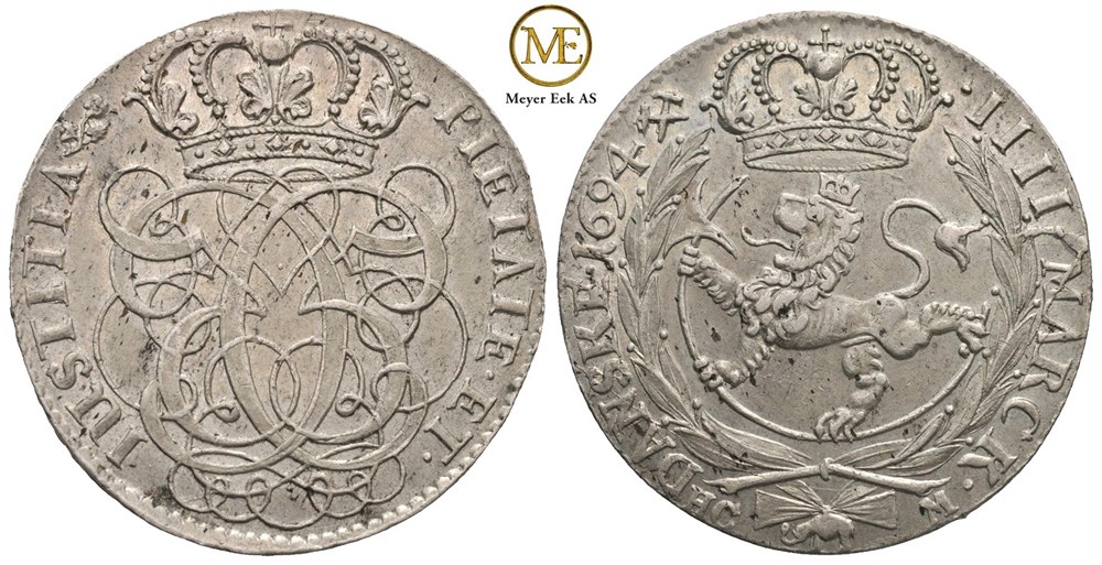 4 mark 1694 Christian V. Kv.01