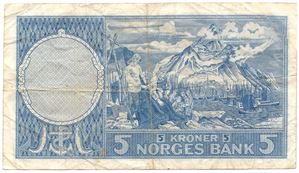 5 kroner 1962 Z.0234542 erstatningsseddel. Kv.1-