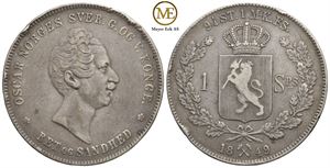 Speciedaler 1849 Oscar I. Kv.1/1+