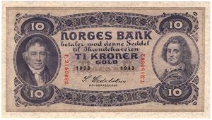 10 kroner 1933 T.2150882. Kv.0