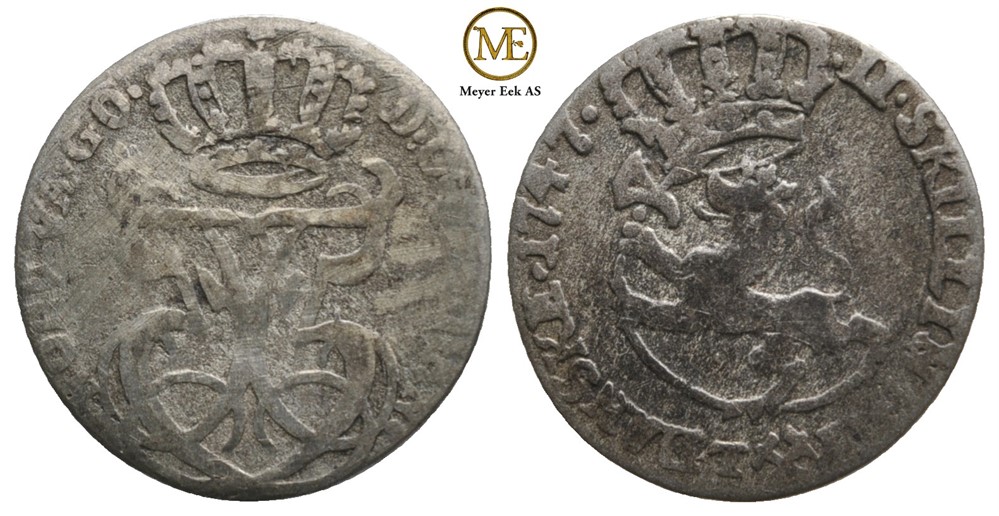 2 skilling 1747 Frederik V. Kv.1