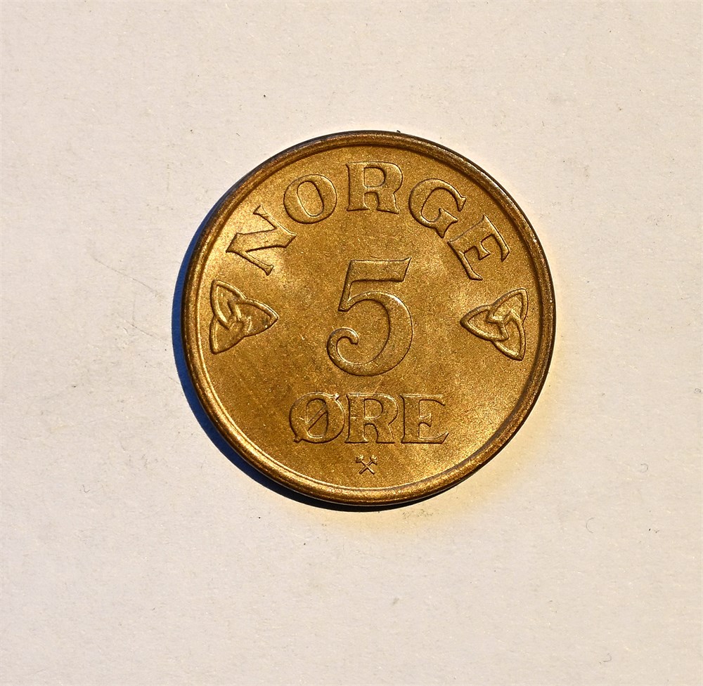 Norge 5 øre 1956 kv. 0